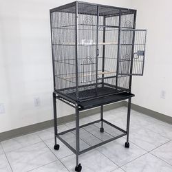 (NEW) $90 Large 53” Bird Cage for Parakeet Parrot Cockatiel Canary Finch Lovebird, Size 24x17x53” 