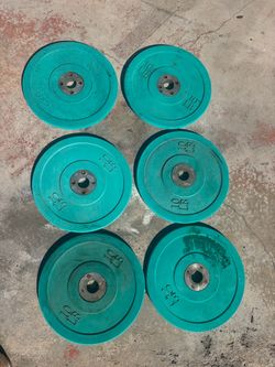 Set of 6 - 10 pound bumper plates