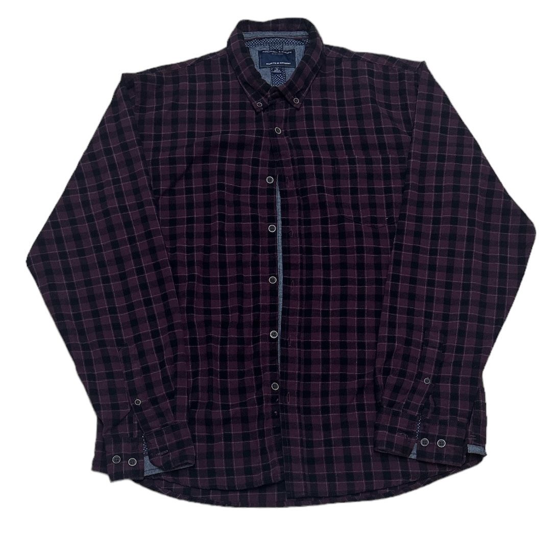Nickel & Iron New York Button Down Shirt Men’s XL Purple Black Plaid Long Sleeve