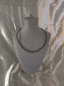Vintage Choker Necklace Toggle Braided Leather