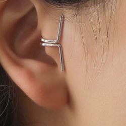New Women’s Unisex Silver Cuff Earrings Jewelry Gift