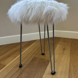 Faux Fur Vanity Stool