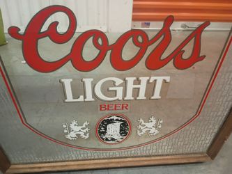 Vintage 1980s Coors Light lighted beer mirror sign