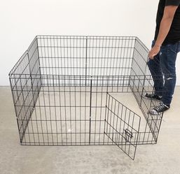 $39 (New) Foldable 24” tall x 24” wide x 8-panel pet playpen dog crate metal fence exercise cage
