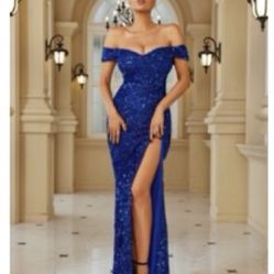 Blue Sequin Dress