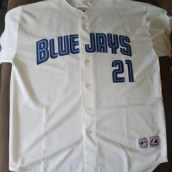 Toronto Blue Jays Majestic Roger Clemens Throwback Jersey 2XL 