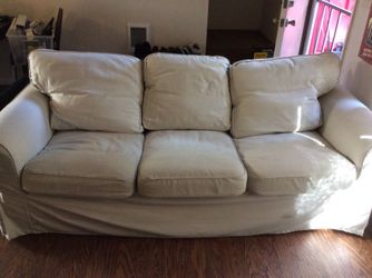 EKTORP SOFA + OTTOMAN, IKEA , beige ($250)