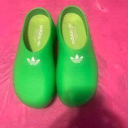 Lime Green Adidas Slides