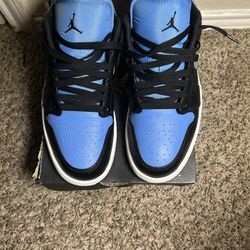 Jordan 1 Low Black University Blue Size 10