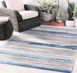 LUXE WEAVERS Rug Modern Area Rug Stain Resistant, Yellow and Blue/Size 8x10