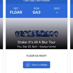 Drake Floor Tickets For September 28