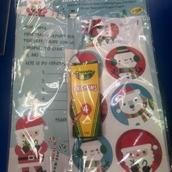 Letter To Santa Kit. To Santa 2 Coloring Pages 2 Envelopes 1 Sticker Sheet And 4 Crayons.