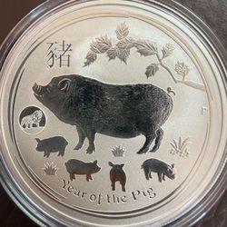 2019 1oz Australia Lunar Year Of The Pig Silver Coin 