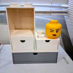 Lego Storage Drawers Shelf Winking Head