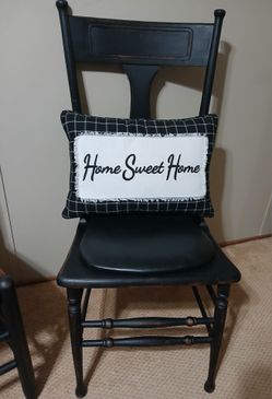 Vintage Black Distressed Wood Chair