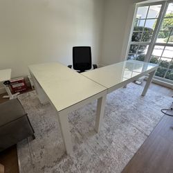 West Elm - Parsons L Shaped Desk With Cabinet