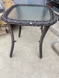 New patio glass table