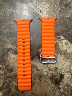 Apple Watch Ultra Ocean Band Orange and Ocean navy blue and Nomad band