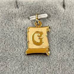 14K Yellow Italy Gold “G” Pendant ( Newly Polished )