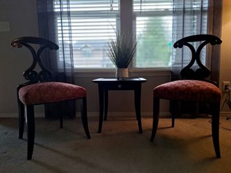 Two Red Accent Chairs