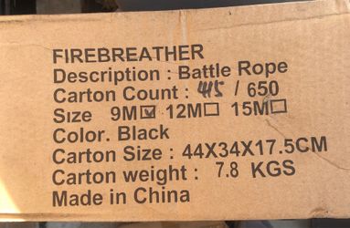 Brand New in Box Firebreather Battle Rope