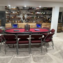 Poker Table, Sturdy Really Nice Table Legs Fold Up For Storage