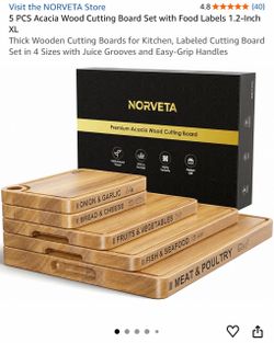 5-Piece Acacia Wood Cutting Board Set