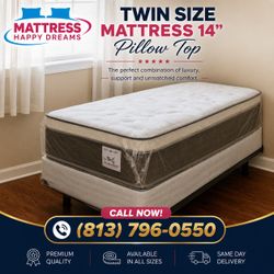 ✨ Brand New Twin Size Mattress 14” Pillow Top – Premium Quality at the Best Price | All Sizes in Stock & Same-Day Delivery Available 🚚