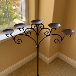 Beautiful wrought iron 42 inch tall standing candelabra