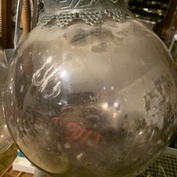 5 Glass globes With Brass Decoration And Hanging Chain