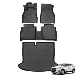 Jenofa Car Floor Mats & Cargo Liner for Nissan Kicks 2018-2024 All Weather Floor Mats Set Custom for 2024 Nissan Kicks Full Set Floor Liners for Kicks