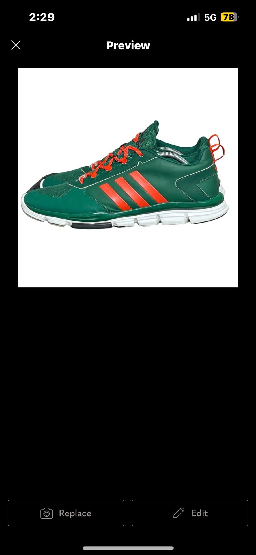 Adidas SPEED TRAINERS Player Issued Miami Hurricanes TEAM EXCLUSIVE SIZE 14 RARE