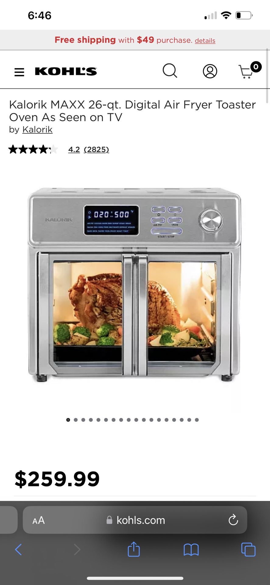 Kalorik 26 Quart Digital Maxx Air Fryer Oven