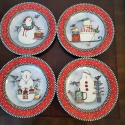  Christmas Plates Set Of 4  Vintage 