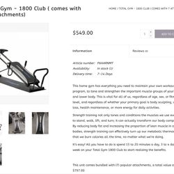 Fitness quest total gym clearance