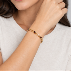 14K Yellow Gold Garnet Bracelet