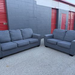Gray / Blue 2-Piece Sofa Set – Free Curbside Delivery 