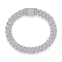 Fifty8 Moissanite Pave Bracelet — 925 Sterling Silver, 18/19/20cm ($312–$345)