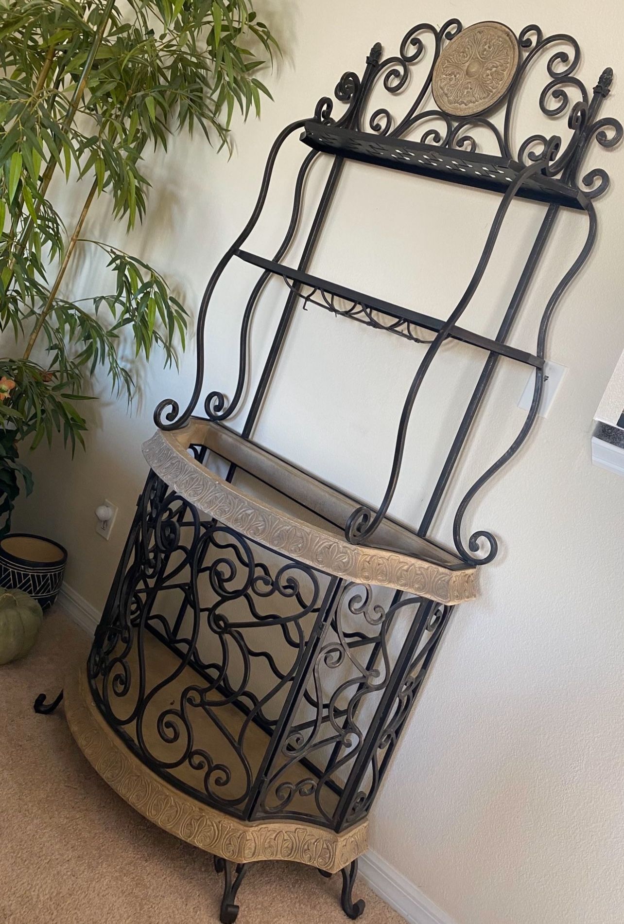 $60 OBO ✨Wine rack from Bombay Co. Heavy and missing glass. Must pick up $60✨