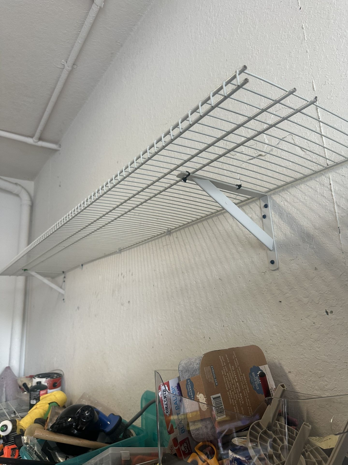 2 Garage Wire Shelf 8 Ft x 16 Inched Deep Wall Mounted With Brackets
