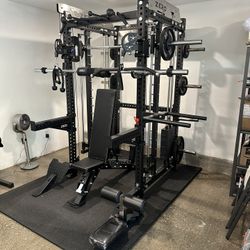 Smith Machine 400 | Adjustable Bench | 245lb Cast Iron Olympic Weights | 7ft Olympic Bar | Fitness | Gym Equipment | FREE DELIVERY/INSTALLATION 🚚 🛠️