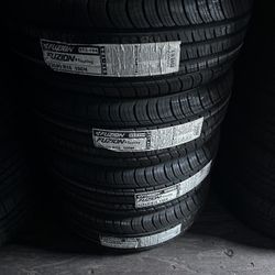 SET OF FOUR NEW TIRES 235/60/16 FUZION INCLUDING MOUNT AND BALANCE ASK ME FOR SIZES AND BRANDS 