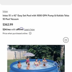 Pool Intex 15x42ft New Included Filter Pump 
