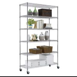 Extra Tall & Wide 6 Shelves 48”x18”x82” Metal Bakers Rack Commercial Shelving  Unit 6 Tier