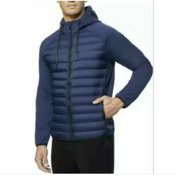 32 Degrees Heat Mixed Media Men Puffer Hoodie Jacket 