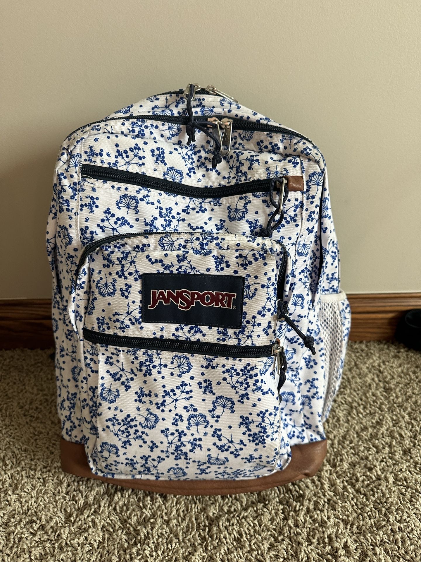 Jansport Blue White Floral Backpack