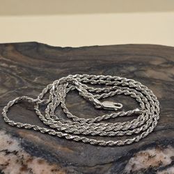 Rope style silver 925 chain stamped Italy 925