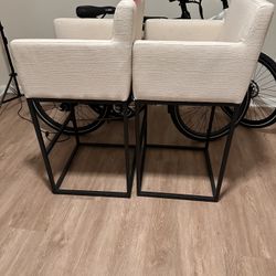2x 31” Linen Bar Stool Chairs 