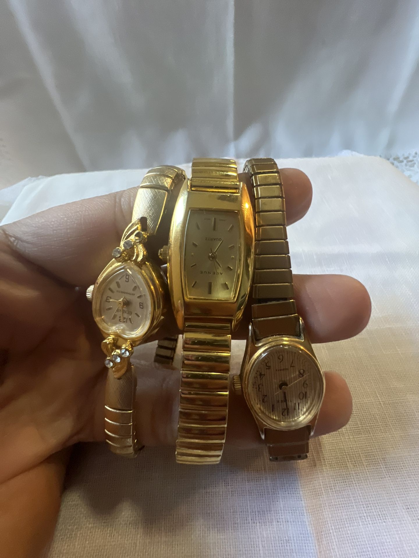 Stainless Steel Back and Band Women’s Wrist Watch Set of Three