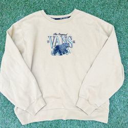 Vans Brown Bear Nature Crewneck Sweater Mens Size Large